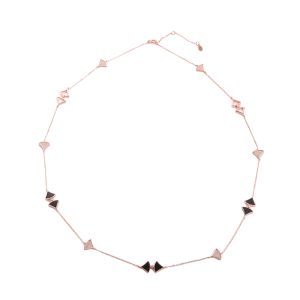 Rose plated Onyx Necklace