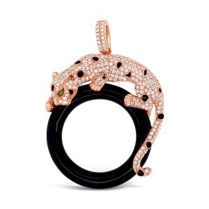 Rose plated Leopard Pendant