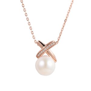 Rose plated Pearl Necklace