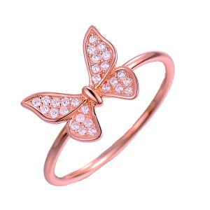 Rose plated Butterfly Ring
