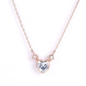 Rose plated Heart Necklace