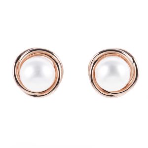 Rose plated Pearl Earrings