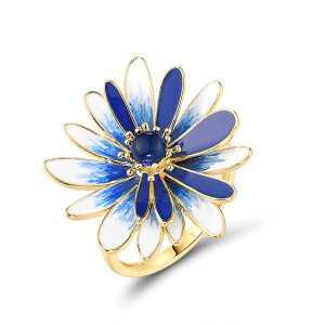 Yellow plated Enamel Ring