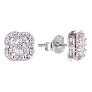 CZ Clover Earrings