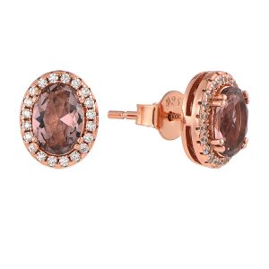Morganite color CZ Earrings