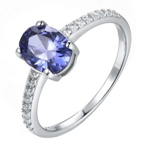 Tanzanite color CZ Ring