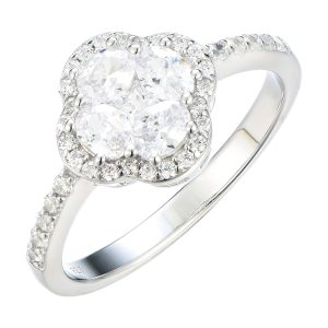 CZ Clover Ring