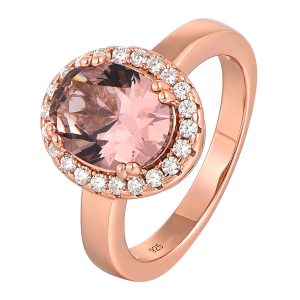 Morganite color CZ Ring
