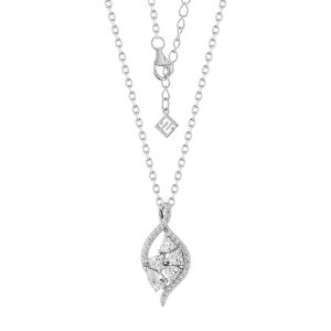 Leaf motif CZ cluster Necklace
