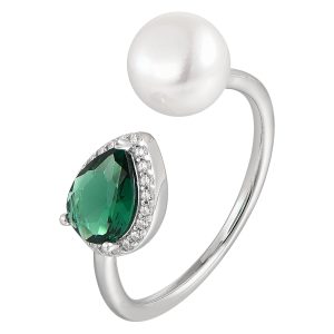 Open Ring with Pearl