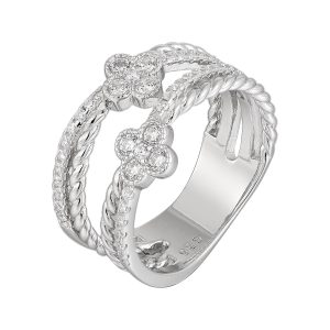 Silver Ring with clocer