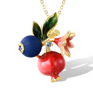 Yellow plated Pendant with Enamel