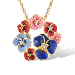 Enamel Flower Pendant